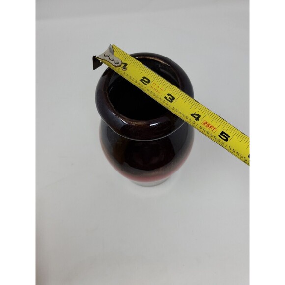 Vase Scheurich West Germany Pottery 208-21 Brown & Red Vase - Picture 6 of 9